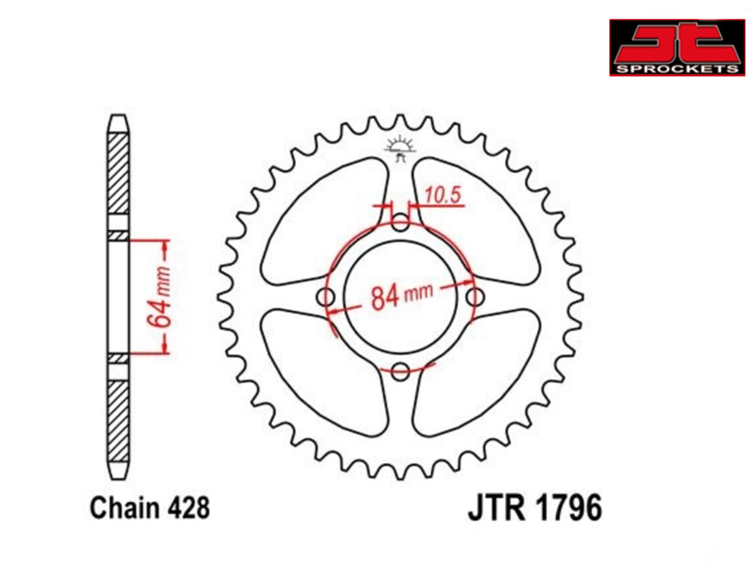 CORONA JT 1796 de acero con 49 dientes